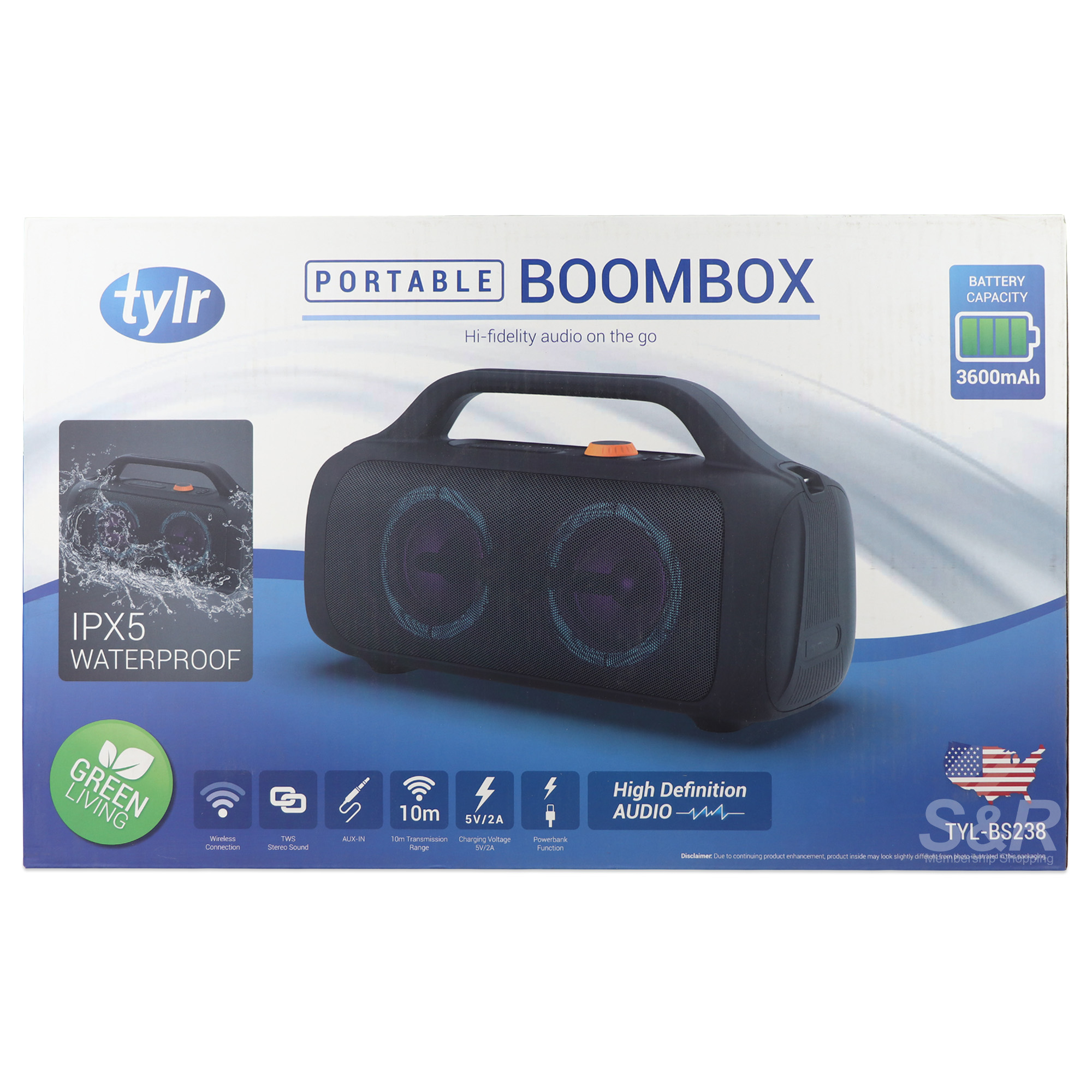 Tylr Portable Boombox TYL-BS238